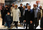 از راست: سردار نقدی، سرلشگر جعفری، مسعود دهنمکی و سرلشگر فیرزآبادی در پایان اکران فیلم معراجی ها