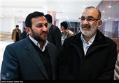 سردار سلامی جانشین فرمانده کل سپاه و حمیدرضا مقدم‌فر معاون فرهنگی و اجتماعی سپاه در پایان اکران فیلم معراجی ها