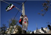 تجمع دانشجویان مقابل سفارت عربستان در اعتراض به جنایات آل سعود