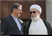  محمدی گلپایگانی رئیس دفتر مقام معظم رهبری و  اسحاق جهانگیری معاون اول رئیس جمهوری