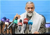حضور سردار محمد رضا نقدی رئیس سازمان بسیج در نشست خبری همایش سراسری دومین مجمع عالی بسیج