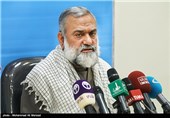 حضور سردار محمد رضا نقدی رئیس سازمان بسیج در نشست خبری همایش سراسری دومین مجمع عالی بسیج