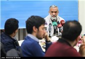 حضور سردار محمد رضا نقدی رئیس سازمان بسیج در نشست خبری همایش سراسری دومین مجمع عالی بسیج