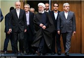 ورود حجت‌الاسلام حسن روحانی رئیس جمهور به دهمین سالگرد روز ملی فناوری هسته‌ای