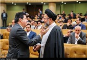 حجت‌الاسلام سیدمحمود علوی وزیر اطلاعات و عدنان محمود سفیر سوریه در دهمین سالگرد روز ملی فناوری هسته‌ای