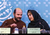 پریناز ایزیار و علی مصفا بازیگران فیلم تابستان داغ در نشست خبری - سی و پنجمین جشنواره فیلم فجر