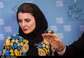 لیلا حاتمی بازیگر در نشست خبری فیلم رگ خواب - سی و پنجمین جشنواره فیلم فجر