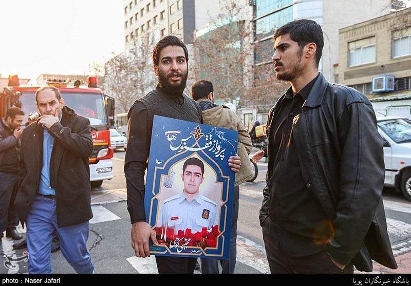 مراسم چهلم شهدای آتش‌نشان حادثه پلاسکو