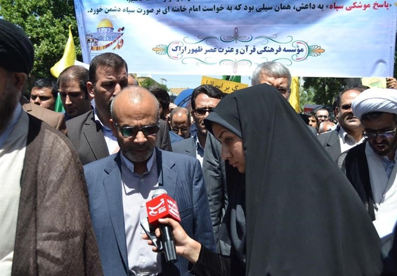 استاندار مرکزی در راهپیمایی روز جهانی قدس اراک