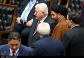عمار حکیم و فواد معصوم رئیس جمهور عراق در حاشیه مراسم تحلیف دوازدهمین دوره ریاست جمهوری