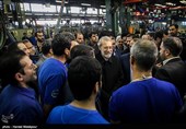بازدید علی لاریجانی رئیس مجلس شورای اسلامی از خط تولید محصولات شرکت ایران خودرو