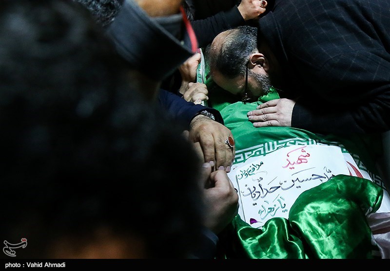 مراسم وداع با پیکر شهید بسیجی آشوب خیابان پاسداران "محمد حسین حدادیان"