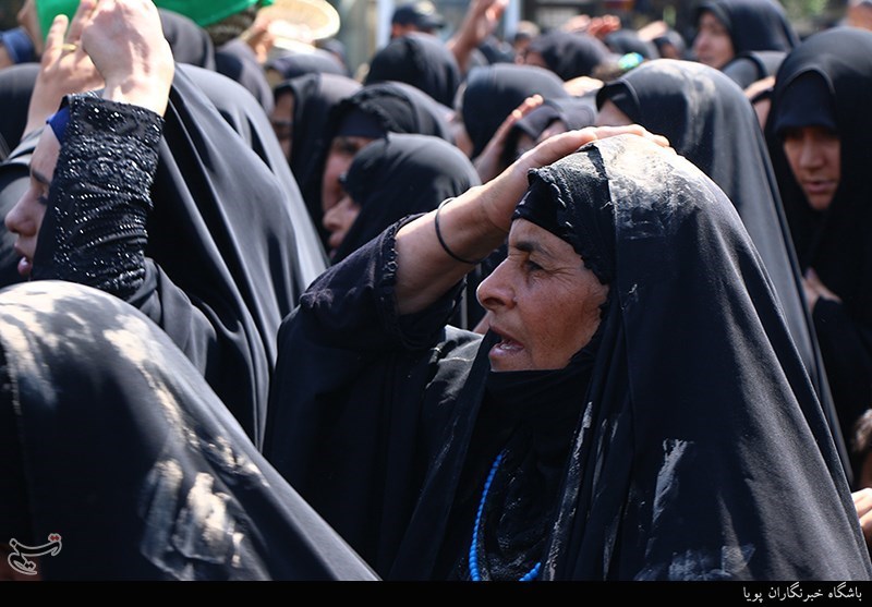 پیمایش کاروان عظیم بانوان بنی‌اسد بسوی حرم امام حسین(ع)