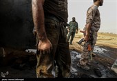 چاه های نفت شهر البوکمال که از تصرف داعش بیرون آمده