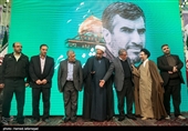  حسین بحیرائی شهردار منطقه14، محسن هاشمی رفسنجانی رییس شورای شهر تهران و حجت الاسلام سید محمد حسن ابوترابی فرد خطیب جمعه تهران در مراسم  یادواره شهدای مدافع حرم منطقه 14 دارالمومنین تهران