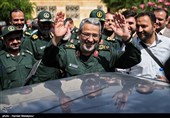 سردار غلامحسین غیب‌پرور در پایان مراسم تودیع و معارفه رئیس سازمان بسیج مستضعفین