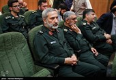 سردار محمدرضا یزدی فرمانده سپاه محمد رسول‌الله تهران بزرگ در مراسم تودیع و معارفه رئیس سازمان بسیج مستضعفین