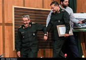 سردار غلامحسین غیب‌پرور رئیس سابق و سردار غلامرضا سلیمانی رئیس جدید سازمان بسیج مستضعفین