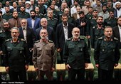سردار غلامرضا سلیمانی رئیس سازمان بسیج مستضعفین، سرلشکر حسین سلامی فرمانده کل سپاه، سردار محمد شیرازی رئیس دفتر نظامی فرمانده کل قوا و سردار غلامحسین غیب‌پرور