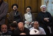 حجت الاسلام سیدرضا اکرمی در مراسم تشییع اسدالله عسگراولادی