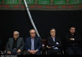 مسعود خوانساری رئیس اتاق بازرگانی تهران  در مراسم تشییع اسدالله عسگراولادی