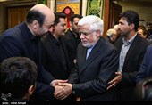 محمدرضا عارف در مراسم ترحیم اسدالله عسگراولادی