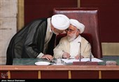 آیت الله احمد جنتی رئیس مجلس خبرگان رهبری  در هفتمین اجلاسیه دوره پنجم مجلس خبرگان رهبری