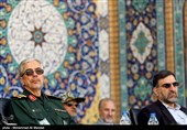  سرلشکر باقری رئیس ستاد کل نیروهای مسلح در صبحگاه مشترک نیروهای مسلح  در مسجد مقدس جمکران