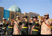 صبحگاه مشترک نیروهای مسلح  در مسجد مقدس جمکران