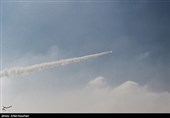 شلیک سامانه موشکی مرصاد ۱۶ به سمت اهداف پروازی در مرحله نهایی رزمایش پدافند هوایی مدافعان آسمان ولایت ۹۸