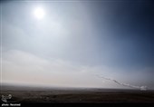 شلیک سامانه موشکی مرصاد ۱۶ به سمت اهداف پروازی در مرحله نهایی رزمایش پدافند هوایی مدافعان آسمان ولایت ۹۸
