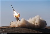 شلیک سامانه موشکی تلاش به سمت اهداف پروازی در مرحله نهایی رزمایش پدافند هوایی مدافعان آسمان ولایت ۹۸
