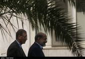 عبدالعلی علی‌عسگری رئیس سازمان صدا و سیما  و علی ربیعی سخنگوی دولت در حاشیه جلسه هیئت دولت