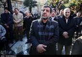 عزت‌الله ضرغامی در مراسم تشییع پیکر مرحوم سیدقاسم موسوی قهار
