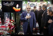 عبدالعلی علی‌عسگری رئیس سازمان صدا و سیما در مراسم ختم مرحوم سیدقاسم موسوی قهار