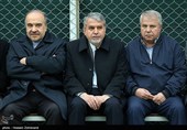 علی پروین ،رضا صالحی امیری رییس کمیته ملی المپیک و مسعود سلطانی‌ فر وزیر ورزش و جوانان در تمرین تیم فوتبال امید
