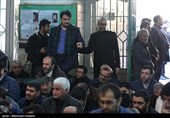 مهرداد بذرپاش عضو هیئت رئیسه مجلس نهم در مراسم ترحیم زهرا عبدالمحمدی خبرنگار فقید خبرگزاری فارس