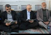 علی اکبر صالحی رییس سازمان انرژی اتمی  و بهروز کمالوندی سخنگوی سازمان انرژی اتمی در مراسم ترحیم زهرا عبدالمحمدی خبرنگار فقید خبرگزاری فارس