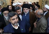 مقتدی صدر در مراسم اولین سالگرد ارتحال آیت‌الله هاشمی شاهرودی - قم