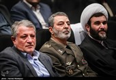 حجت‌الاسلام محمدحسن کاویانی‌راد معاون فرهنگی و آموزشی بنیاد شهید، امیر سرلشکر سیدعبدالرحیم موسوی فرمانده کل ارتش و محسن هاشمی رئیس شورای شهر تهران در آیین تجلیل از خانواده‌های شهدا و ایثارگران ارامنه