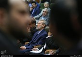 حضور علی لاریجانی رئیس مجلس شورای اسلامی در آئین تودیع و معارفه رئیس جدید مرکز پژوهش‌های مجلس