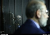 علی لاریجانی رئیس مجلس شورای اسلامی در آئین تودیع و معارفه رئیس جدید مرکز پژوهش‌های مجلس