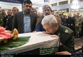 امیر سرلشکر سید عطاءالله صالحی در تشییع پیکر امیر سرتیپ دوم خلبان شهید محمدرضا رحمانی