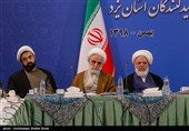  آیت‌الله محمدرضا ناصری یزدی  نماینده ولی فقیه  در یزد  و حجت الاسلام و المسلمین محسنی اژه‌ای معاون اول قوه قضائیه