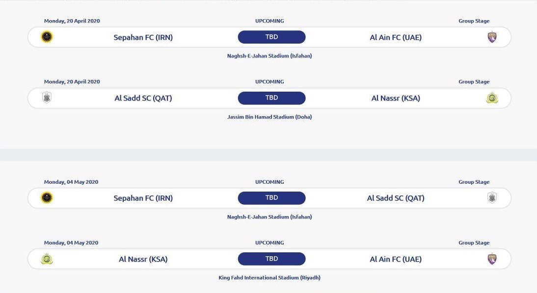 کنفدراسیون فوتبال آسیا (AFC) , تیم فوتبال پرسپولیس , تیم فوتبال استقلال , تیم فوتبال سپاهان اصفهان , تیم فوتبال شهر خودرو ,