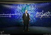 سیدامیر سیدزاده تهیه کننده فیلم سینمای تعارض در دومین روز سی‌وهشتمین جشنواره فیلم فجر در پردیس سینمایی چارسو 