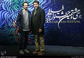 بهمن ارک کارگردان،محمدرضا مصباح  تهیه کننده فیلم «پوست» در پنجمین روز سی و هشتمین جشنواره فیلم فجر در پردیس چارسو