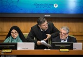 محسن هاشمی، محمد سالاری و زهرا نژادبهرام در جلسه علنی شورای شهر تهران