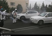 عملیات ضدعفونی معابر عمومی  و شهری محله نبرد تهران