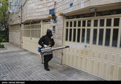 عملیات ضدعفونی معابر عمومی  و شهری محله نبرد تهران